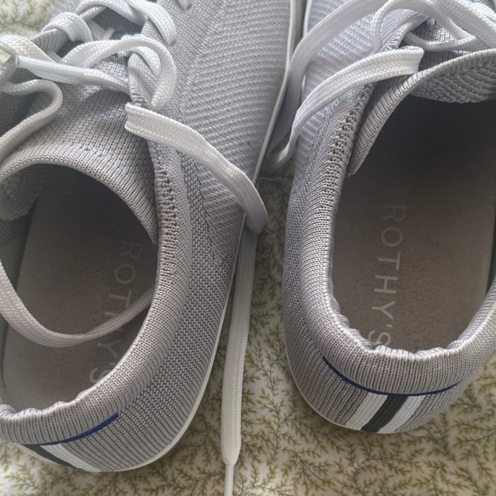 Rothy's Light Gray Knit Lace-Up Sneakers - Picture 4 of 5